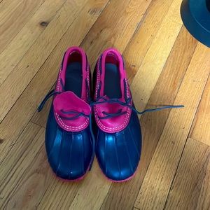 L.L. BEAN Size 10 Blue and Pink Bean Boots